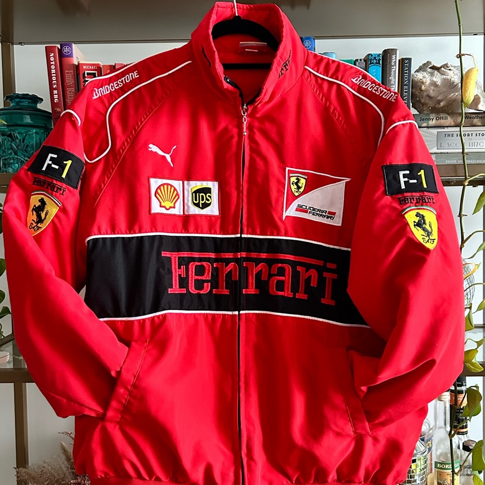 Ferrari Vintage Style Red Racing Jacket